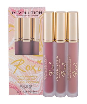 Makeup Revolution London Roxxsaurus tekutá rtěnka 3 ml + tekutá rtěnka 3 ml Tokyo + tekutá rtěnka 3 ml New York