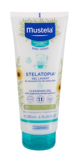 Mustela Bébé Stelatopia Sprchový gel Cleansing Gel 200 ml pro děti