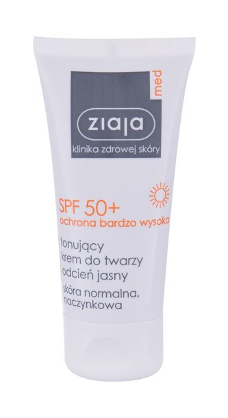 Ziaja Med Protective Opalovací přípravek na obličej Tinted 50 ml Light SPF50+ pro ženy