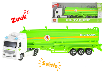 Auto cisterna 33cm 1:50 na setrvačník na baterie se světlem a zvukem v krabičce