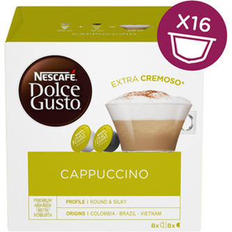 Kapsle do kávovaru, 16 ks, NESCAFÉ "Dolce Gusto Cappuccino"