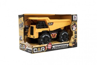 Auto stavební plast na setrvačník 20cm na baterie se zvukem se světlem v krabici 24x15x12cm