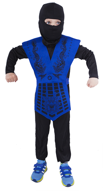 Dětský kostým NINJA modrý (S)