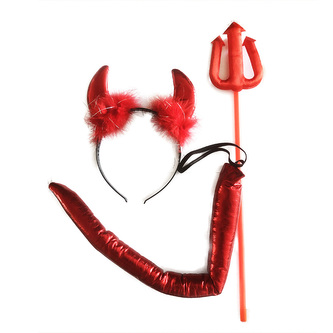 Čertovská sada s čelenkou hůlkou a ocasem