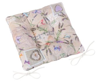 Sedák EMA prošívaný - patchwork levandule - 40 x40 cm, prošívaný