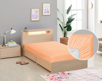 Prostěradlo plátěné - lososová - 90x200 cm