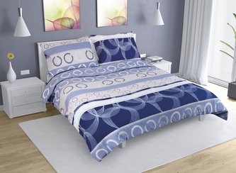 Povlečení krepové na dvoudeku - modrá elipsa - 1x 240x220, 2ks 70x90 cm (240 cm šířka x 220 cm délka prodloužená) Povlečení krepové na dvoudeku - modrá elipsa - 1x 240x220, 2ks 70x90 cm (240 cm šířka x 220 cm délka prodloužená)