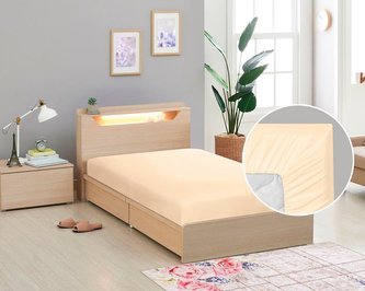 Prostěradlo plátěné - béžová - 90x200 cm