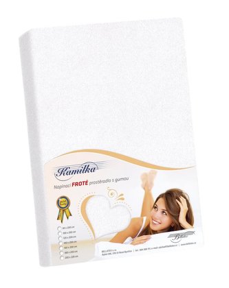 Froté prostěradlo - bílá - 180x200x40 cm