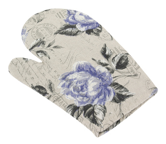 Kuchyňská chňapka - fialová růže s razítkem - chňapka 28x18 cm