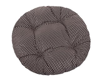 Sedák Adéla prošívaný kulatý - puntík hnědobílý - průměr 40 cm