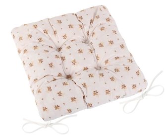 Sedák Adéla prošívaný - béžová kytička - 40x40 cm, prošívaný