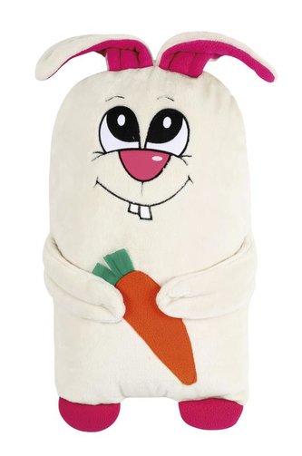 Tvarovaný polštářek zajíček bílý - zajíček bílý - cca 45x30 cm