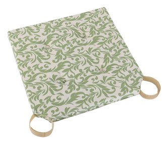 Sedák hladký Ulla - ornament zelený - 40x40 cm,hladký