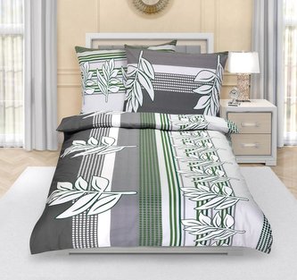 Povlečení bavlněné - šedozelený lupen - 140x220, 70x90 Povlečení bavlněné - šedozelený lupen - 140x220, 70x90