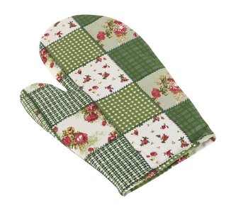 Kuchyňská chňapka - patchwork zelený - chňapka 28x18 cm
