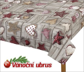 Ubrus  VÁNOCE - vánoční perníčky - 100x100 cm