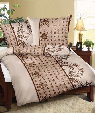 Povlečení bavlněné - béžový rákos - 140x220, 70x90