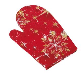 Kuchyňská chňapka - vánoční koule zlaté - chňapka 28x18 cm