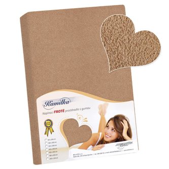 Prostěradlo froté - oříšková - 200x220 cm