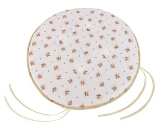 Sedák Adéla kulatý hladký - béžová kytička - průměr 40 cm