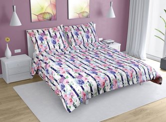 Povlečení krepové na dvoudeku - květy růží - 1x 200x200, 2ks 70x90 cm Povlečení krepové na dvoudeku - květy růží - 1x 200x200, 2ks 70x90 cm