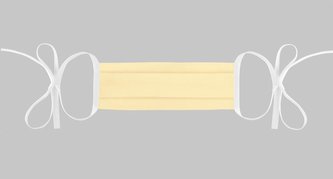 Ústní rouška bavlněná na zavazování - světle žlutá - 15x24cm