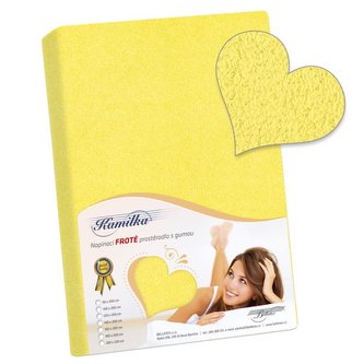 Prostěradlo froté - žlutá - 200x200 cm