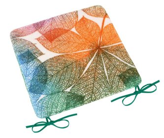 Sedák hladký Korall micro - duhové listy - 40x40 cm