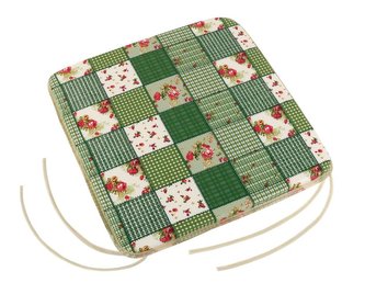 Sedák Adéla hladký - patchwork zelený - 40x40 cm,hladký