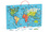 Dřevěná mapa světa s tabulí Dřevěná mapa světa s tabulí