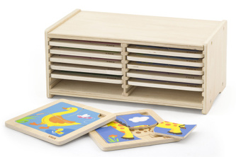 Sada dřevěných puzzlí - 12 ks