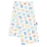 Bavlněná plena s potiskem New Baby bílá sloni