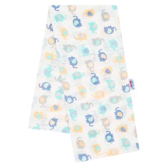 Bavlněná plena s potiskem New Baby bílá sloni