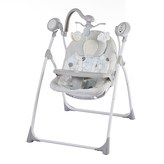 Dětské lehátko s houpátkem kolotočem a ovladačem Baby Mix světle šedé