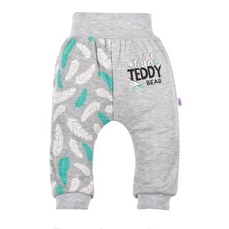 Kojenecké bavlněné tepláčky New Baby Wild Teddy - velikost 68 (4-6m)