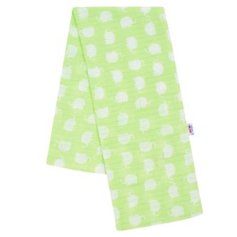 Bavlněná plena s potiskem New Baby zelená slon