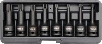 Sada nástavců 1/2\" rázové 8 ks T30-T80 torx CrMo