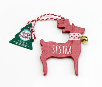 Vánoční dekorace červený sob SESTRA