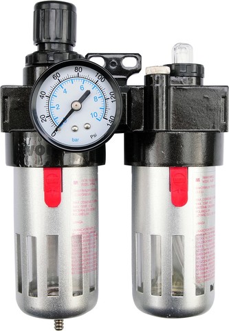 Regulátor tlaku vzduchu 1/2\", 0-1MPa, s filtrem a přimazáváním