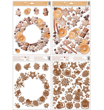 Okenní fólie vánoční perníčky 30 x 42cm, 236
