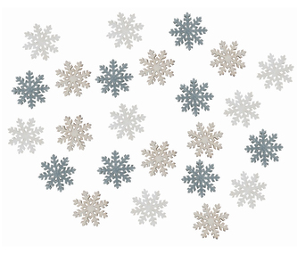 Dekorace vánoční dřevěná - Vločky šedé 2 cm,