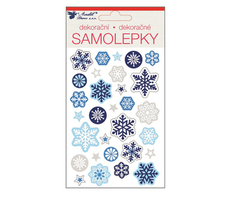 Samolepka plastická 19x10 cm, vločky, 10376