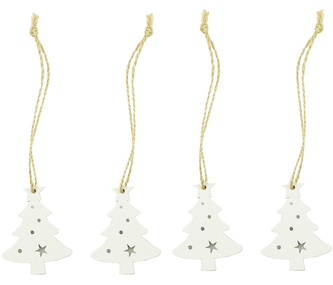 Dekorace vánoční k zavěšení - Stromky 5cm, 10ks