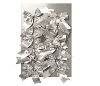 Mašle dekorační stříbrná 5cm, 12ks 18026