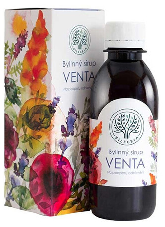 Bilegria VENTA bylinný sirup na podporu odhlenění se šalvějí a slézem 200 ml