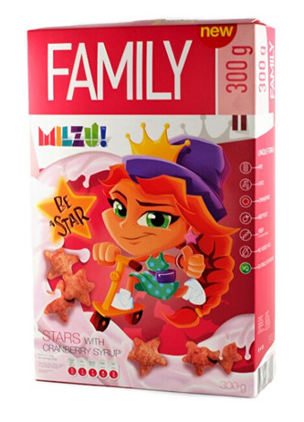 Milzu! Cereální hvězdičky s brusinkovým sirupem 300 g