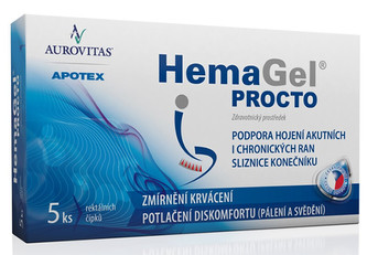 Aurovitas HemaGel PROCTO 5 ks rektálních čípků