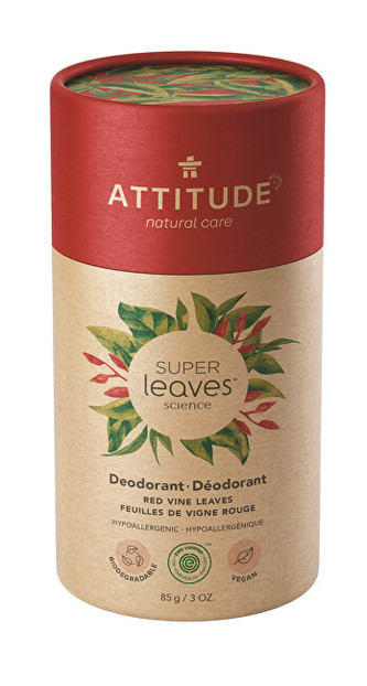 ATTITUDE Přírodní tuhý deodorant Super leaves - červené vinné listy  85 g