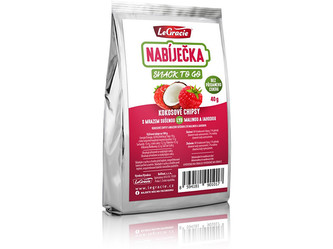 LeGracie Kokosové chipsy Nabíječka jahoda a malina 40g